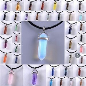 Mystery Necklace energey stones 
pendulum crystal